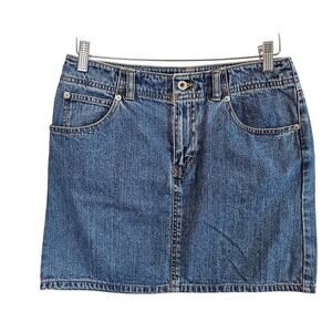 Vintage Gap Y2K Denim Mini Skirt Womens Size 8 Jean Medium Wash Casual Academia